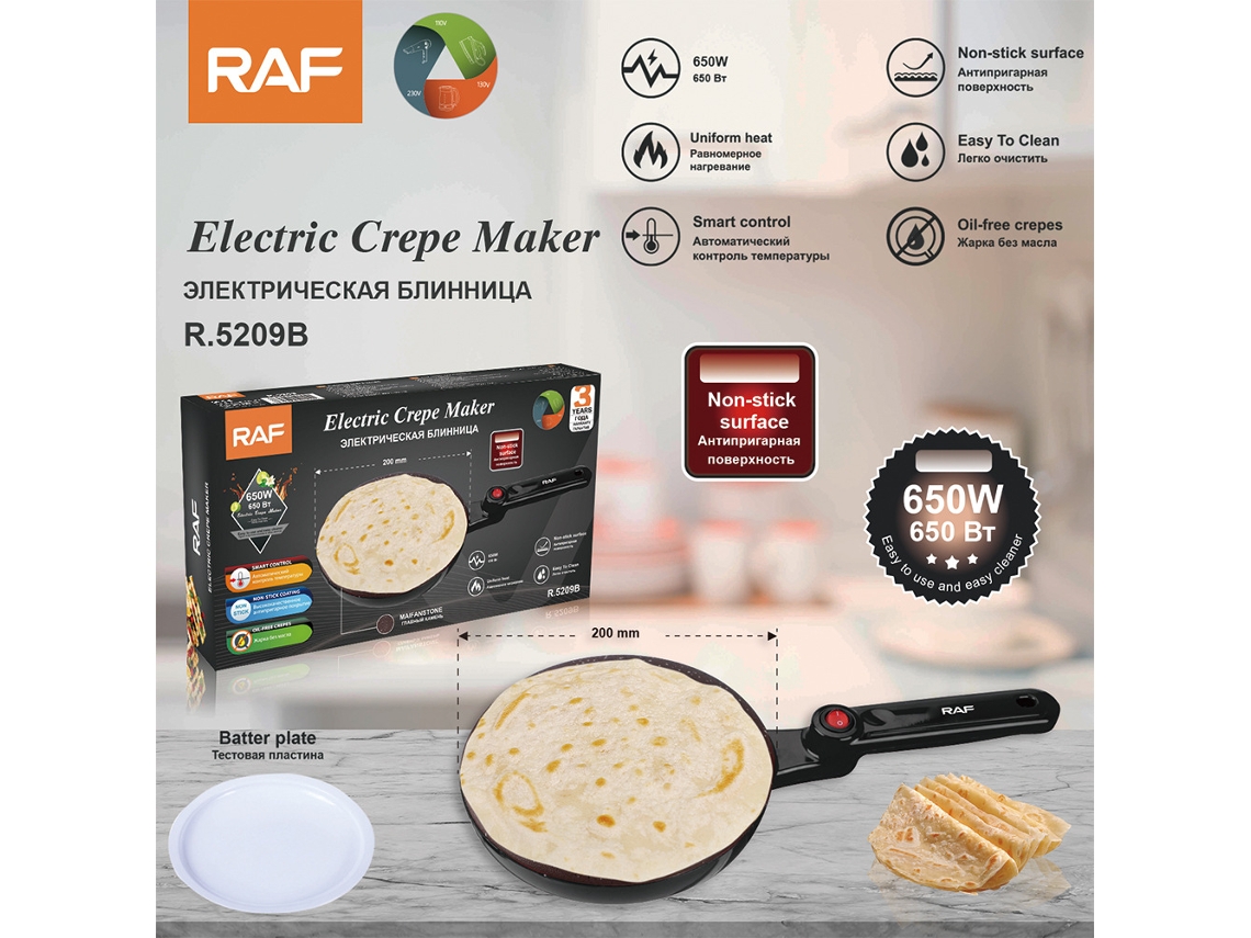 (negro) Máquina De Crêpes Eurocracker - Cracker Primavera - Multifuncional - Caldera Para Panqueques Para El Hogar - Electric Cake Bell