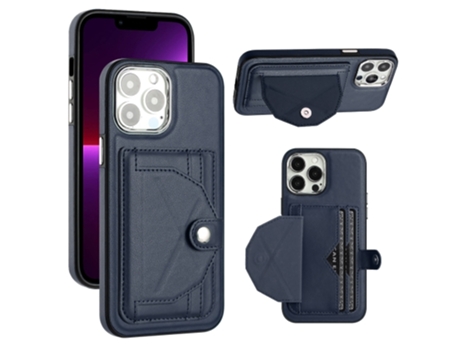 Funda Mobile Phone Cases Shockproof With Card para iPhone 13 Pro Max Piel Marrón