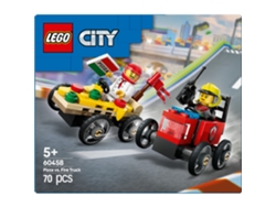 Pack de Carros de Corrida Pizza vs. Carro dos Bombeiros - 60458 LEGO-CITY 