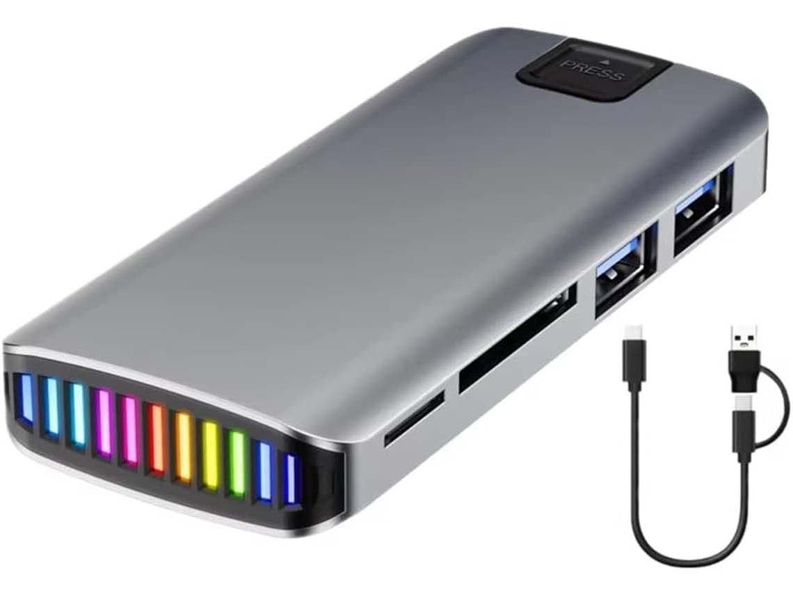 Carcasa Externa Para Disco Duro Ssd M.2 De Doble Protocolo, Concentrador Nvme Ngff De 10 Gbps