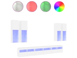 Maison Exclusive - Mueble De Pared De Tv Con Luces Led 7 Piezas Blanco