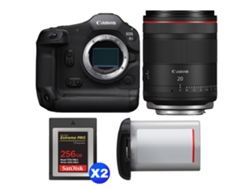 Canon EOS R1 + RF 20mm F/1.4 L VCM + 2 Sandisk 256GB Extreme Pro CFExpress Tipo B + Canon LP e19 + Libro electrónico “20 consejos para fotos impresionantes”