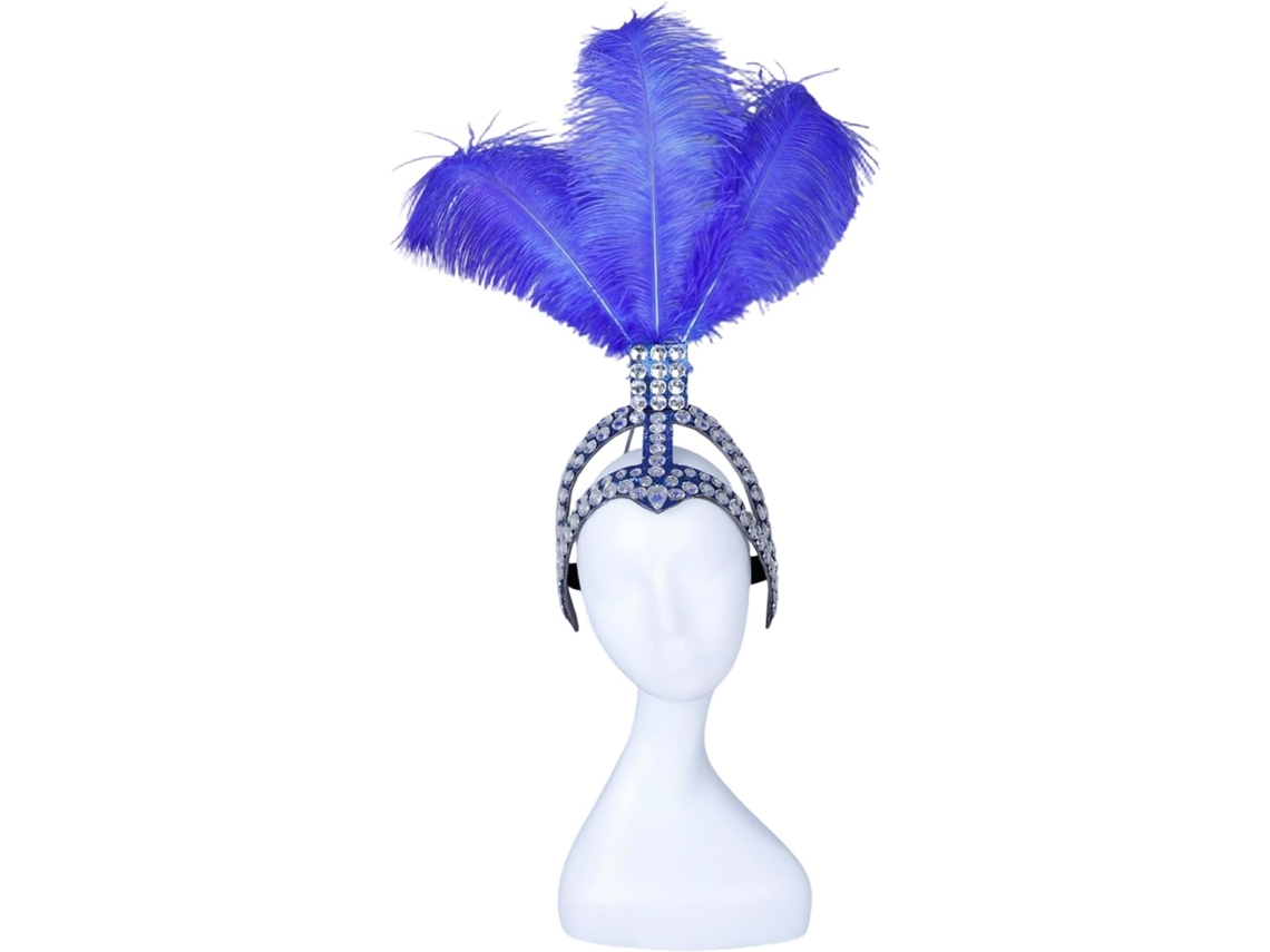 Diadema Brillante Con Plumas Y Pedrería Al Estilo De Los Años 20 Para Fiestas De Carnaval Y Navideñas.