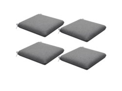 Juego De 4 Cojines Para Sillas De Comedor De 47x47x7 Cm, Impermeables Y Resistentes A Los Rayos Uv, Color Gris.
