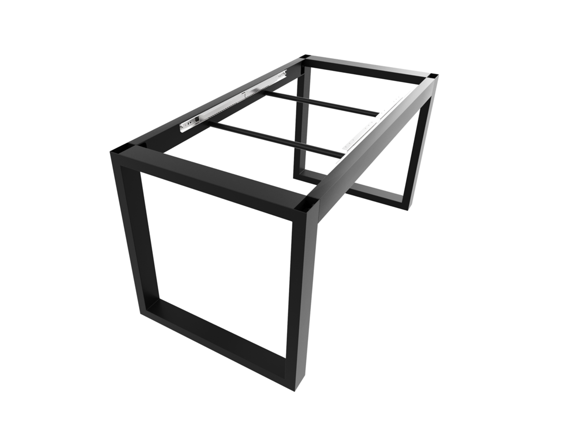 METALOPRO Eta Split – Estrutura de Mesa em Aço Ajustável Design Minimalista e Moderno Cor Preto Fosco Ideal para Escritórios e Espaços Criativos