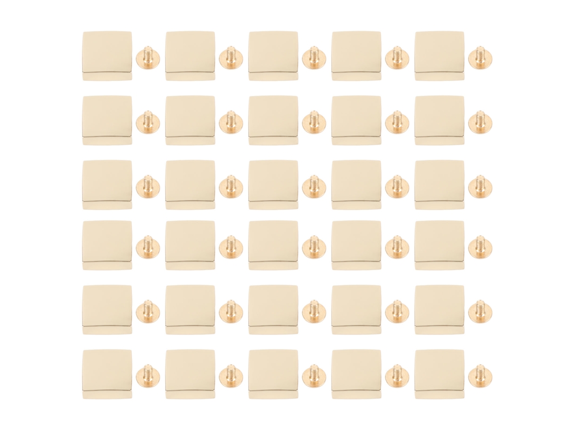 30 Juegos De Remaches Cuadrados De Aleación De Zinc De 16 Mm Para Bolsos De Cuero, Zapatos, Color Oro.