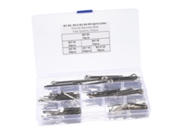 Kit Surtido De 230 Pasadores Partidos De Acero Inoxidable Para Fijación De Llaves Con Estuche Transparente.
