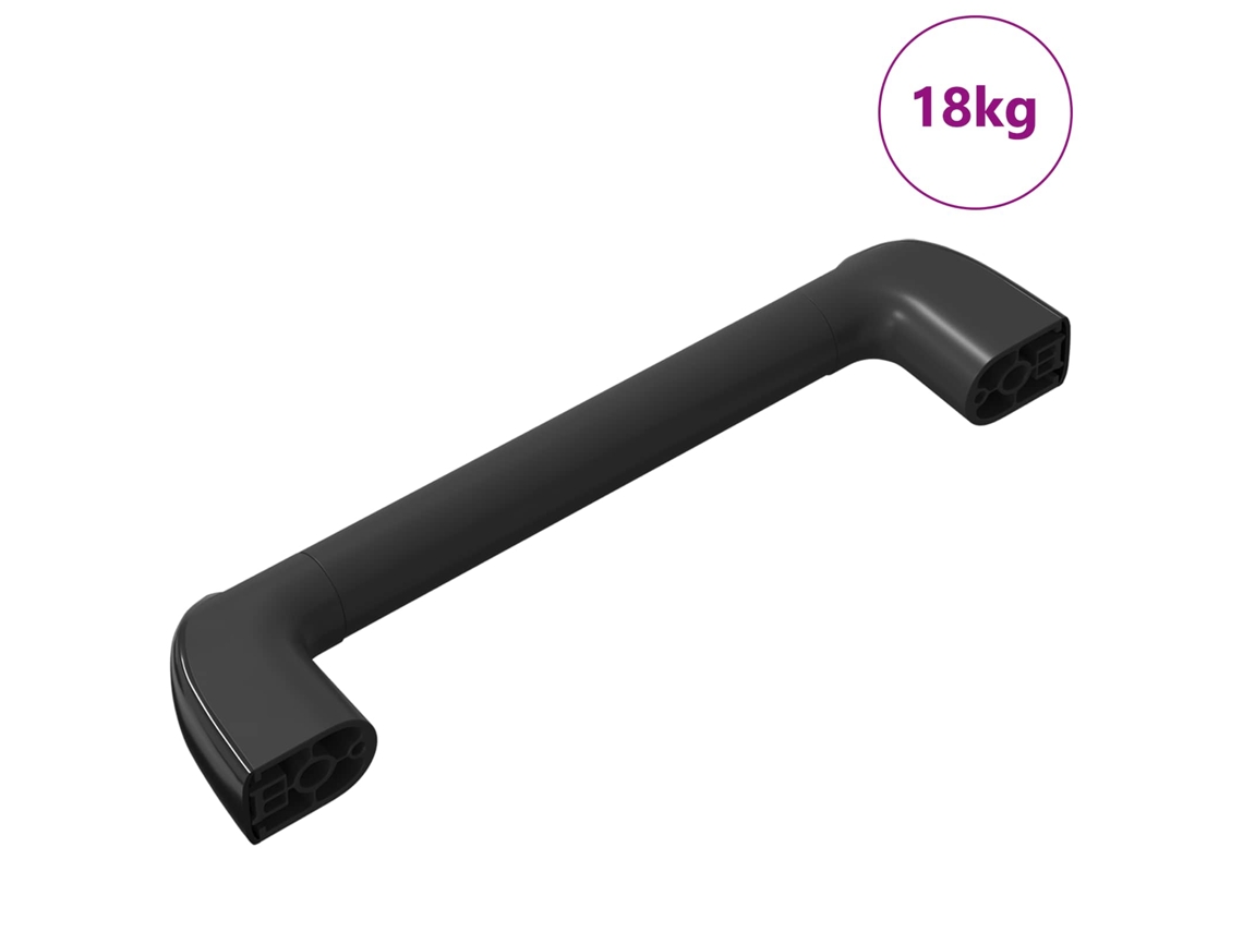 Vidaxl Mango Liso 69 Pcs Negro 380 X 34 X 85 Mm Aluminio Y Pp