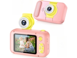Cámara de fotografía infantil HD de 4000 W, 24 polos, IPS, con lente abatible rosa, Yizhood