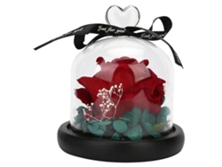 Rosa artificial con base de madera, regalo para el Día de San Valentín