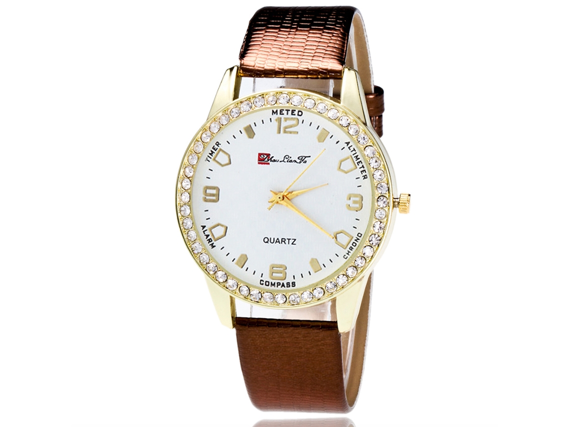 Reloj De Pulsera Informal Para Mujer Con Diamantes, Elegante Reloj Para Mujer (color Café)