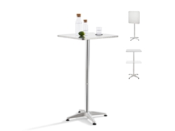 Mesa de Bar y bistro Järpen altura ajustable 75-115 x 60 x 60 cm aluminio MDF plata [EN.CASA]