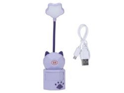 Lámpara de escritorio LED con forma de cerdo de dibujos animados, lámpara de lectura con protección ocular para niños, luz nocturna con carga USB para dormitorio