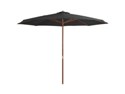 Sombrilla de exterior con mástil de madera 350 cm Antracita MAISON EXCLUSIVE