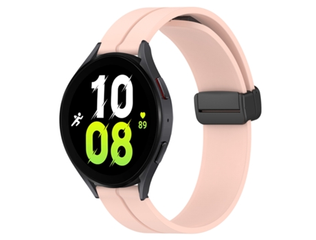 Correa de reloj inteligente para Samsung Galaxy Watch 5 44 mm 20 mm Correa de reloj de silicona con cierre magnético de color sólido (rosa)