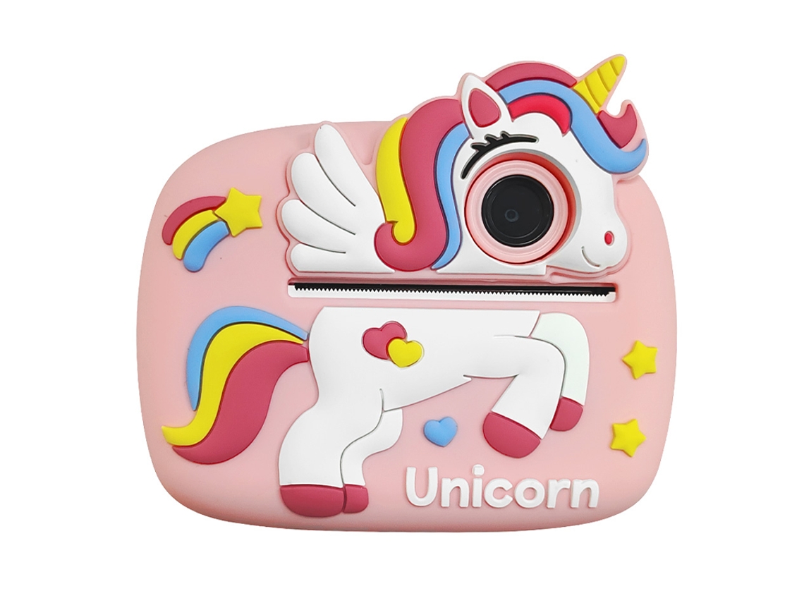 Cámara infantil D1 con impresión instantánea, 2400 W, lente dual HD, pantalla de 2,4 pulgadas, video de 1080p con pegatinas y tarjeta TF de 32 GB (Ikikso)