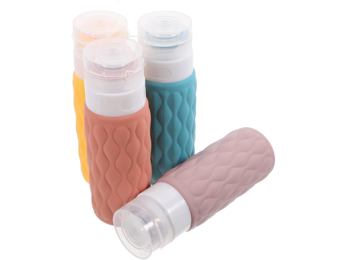 De 4 Frascos De Viagem Recarregáveis De Silicone, Frascos Cosméticos Macios Para Shampoo E