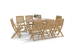 Sillas de jardín plegables (8 unidades, 54,5 x 58 x 90 cm), acacia maciza, DKD Home Decor