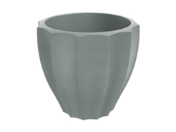 Maceta redonda Rona moldeada por rotación, color gris cemento, Ø80x72