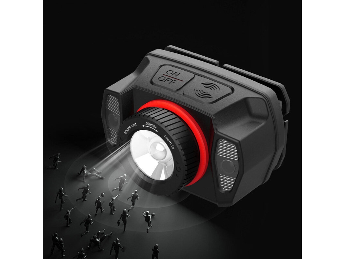 Lanterna De Cabeça Potente Xpg+led Com Led Bateria Integrada E Carregamento Usb Novo Sensor De Movimento E Zoom