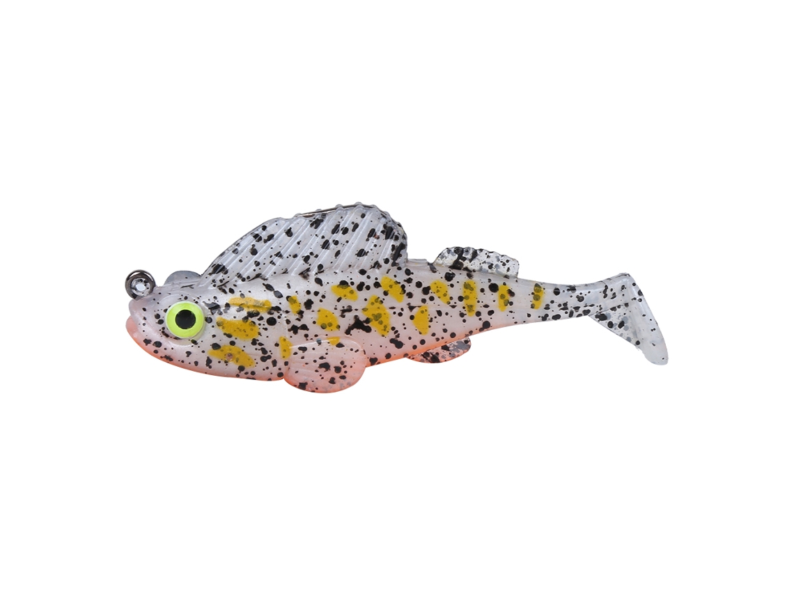 Señuelo De Pesca Artificial Suave De 7 Cm, Imitación De Pez Saltarín Del Fango Con Cola En T Antienredos, Estampado De Leopardo.