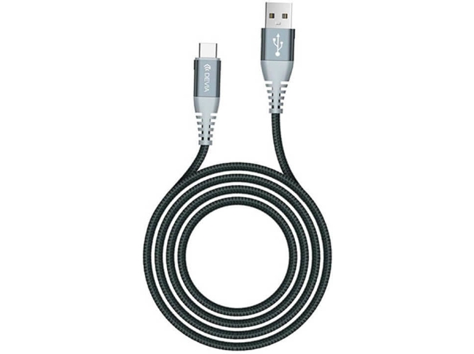 Cable DEVIA Shark Carga Rápida Tipo-C (Gris - 1 m)