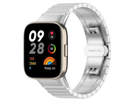 Correa de reloj inteligente para Xiaomi Redmi Watch 3 / Mi Watch Lite 3 Metal de acero con una cuenta (Plata)