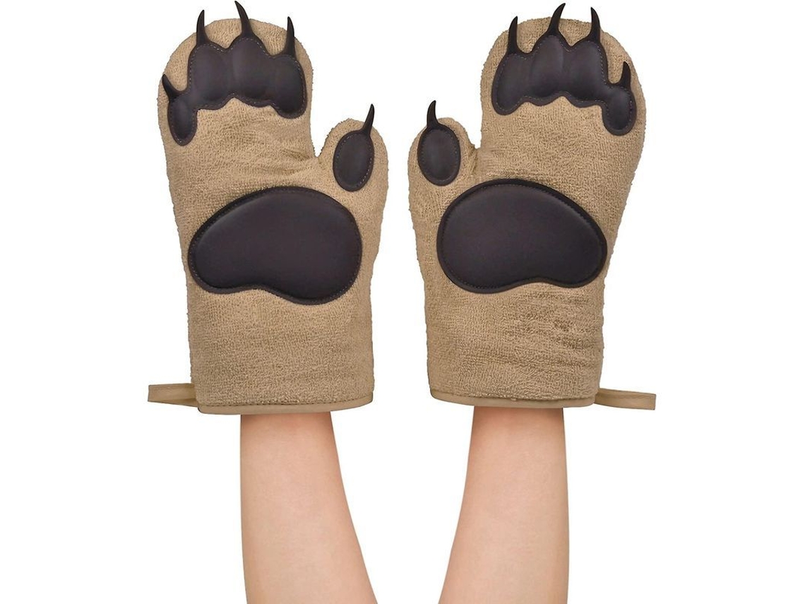 Guantes de silicona antirotura con forma de oso para horno, aptos para microondas y cocina, grosor 2025 (2026)