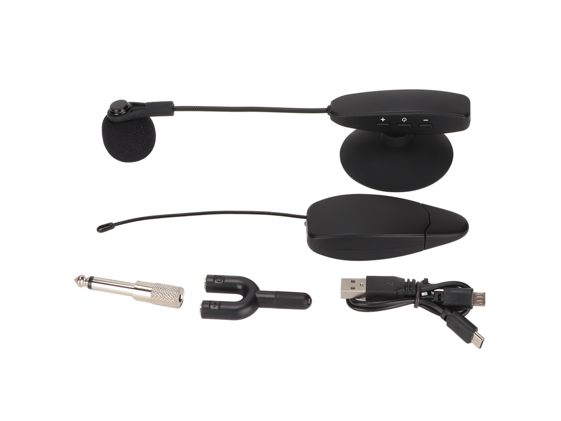 Micrófono Inalámbrico Omnidireccional Uhf Para Instrumentos De Viento, Cuerda Y Guitarra, Con Clip Y Cancelación De Ruido.