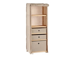 Estantería BIGBUY (Madera Tela - Beige - 28 x 113 x 42 cm)