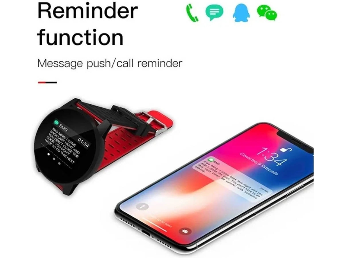 Reloj Deportivo KLACK® 199R (Bluetooth - 2 dias - Rojo)