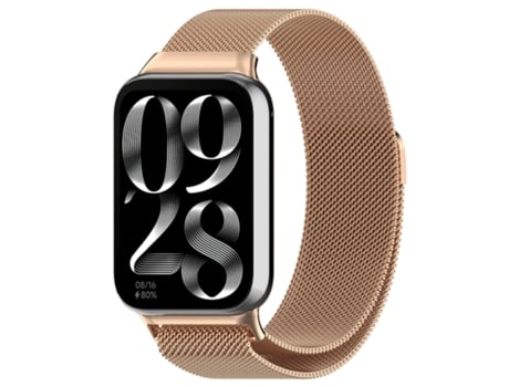 Correa de reloj inteligente para Xiaomi Mi Band 8 Pro Milan Correa de malla de acero magnética (oro rosa)