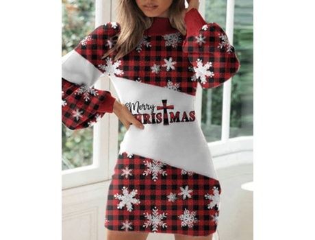 Ropa navideña Vestido ajustado con mangas farol que abrazan la cadera 2XL