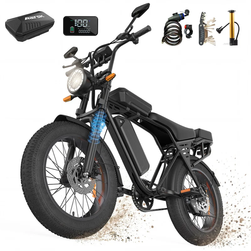 Bicicleta Eléctrica Aairsk X5, Batería Extraíble 48v Y 15ah, Neumáticos Anchos De 20x4.0, Autonomía 60-80 Km, Motor 250 W