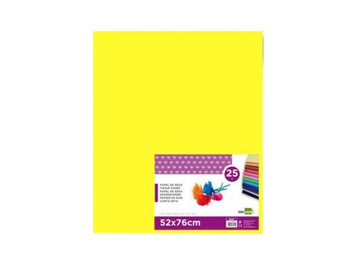Papel Seda Liderpapel 52 X 76 Cm 18 Grs Amarelo Emb. 25 onzas