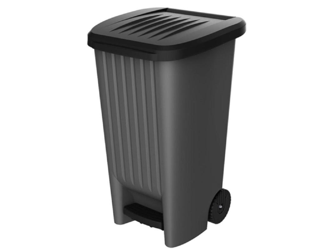 Cubo Basura Ruedas Pedal 90 L 50x49x84 Cm