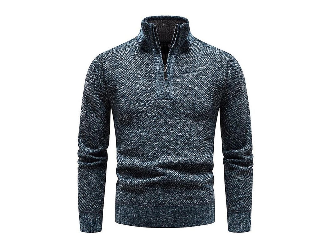 2026-jersey Hombre Cuello Mock Con Cremallera Manga Larga Tejido Slim Fit Casual Suéter Para Invierno