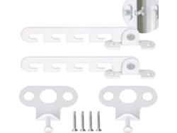 2 Restrictores De Ventana De Bisagra (blanco) Con 4 Tornillos, Cerrojos Ajustables Para Seguridad Infantil Y Mascotas