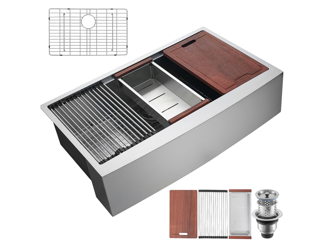 Fregadero de cocina, fregadero empotrable, Succebuy de acero inoxidable, 1 seno, 762 x 558,8 mm