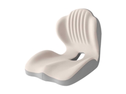 Cojín Para Silla Ergonómico De Espuma Viscoelástica, Diseño Integrado En Forma De L Con Soporte Lumbar (gris Y Blanco) Gertiz