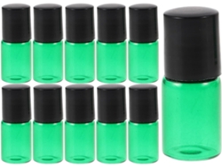 Lot De 15 Flacons Roll, On En Verre Vert 2 Ml Rechargeables Para Huiles Esencialles