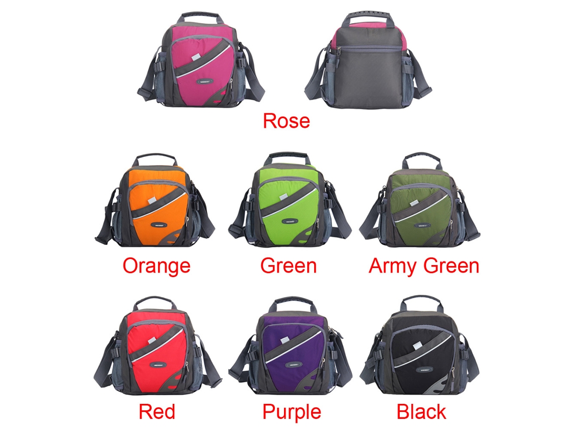 Bolso Bandolera Unisex Impermeable De Nailon Con Cremallera Y Múltiples Bolsillos - Estilo Casual/deportivo