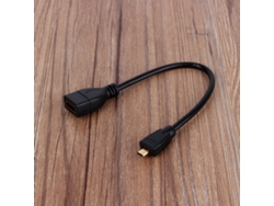 Conversor Adaptador Micro Hdmi Macho Para Hdmi Fêmea Cabo Extensão 1080p 3d 15cm Preto