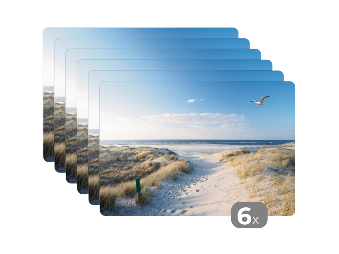 Manteles Individuales Juego De 6duna - Gaviota - Playa - Mar - Sol 45x30 Cm