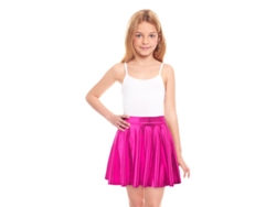 Falda de Vuelo fucsia metalizada para niña