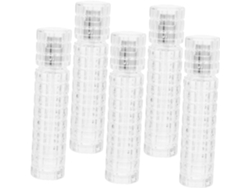 Juego De 5 Frascos De Perfume De Vidrio Transparente Vacíos, Reutilizables, Ideales Para Viajar.