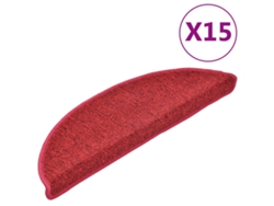 Maison Exclusive - Felpudos Para Escaleras 15 Unidades 56x17x3 Cm Rojos Semicirculares