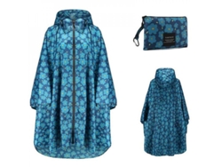 2026-impermeable Portátil Para Adultos Con Capucha Y Mangas, Poncho Reutilizable Ligero De Tela Resistente Al Agua Flor Azul