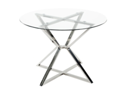 Mesa de comedor BELIANI Bosco de Vidrio templado Transparente 105x105x75