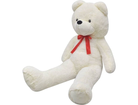 vidaXL Oso de peluche grande XXL blanco 135 cm